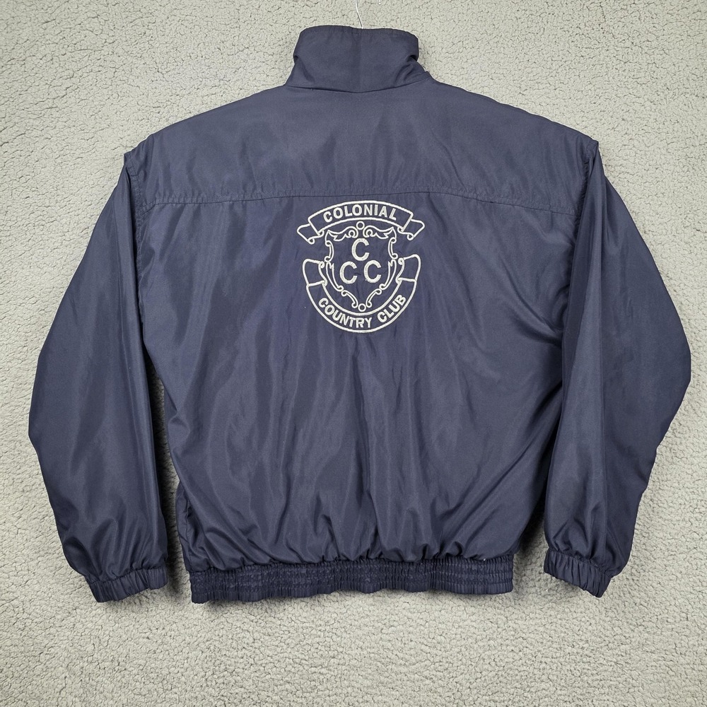 Wilson Jacket Mens Medium‎ Blue Colonial Country Club Golf Windbreaker Full Zip - Picture 3 of 10